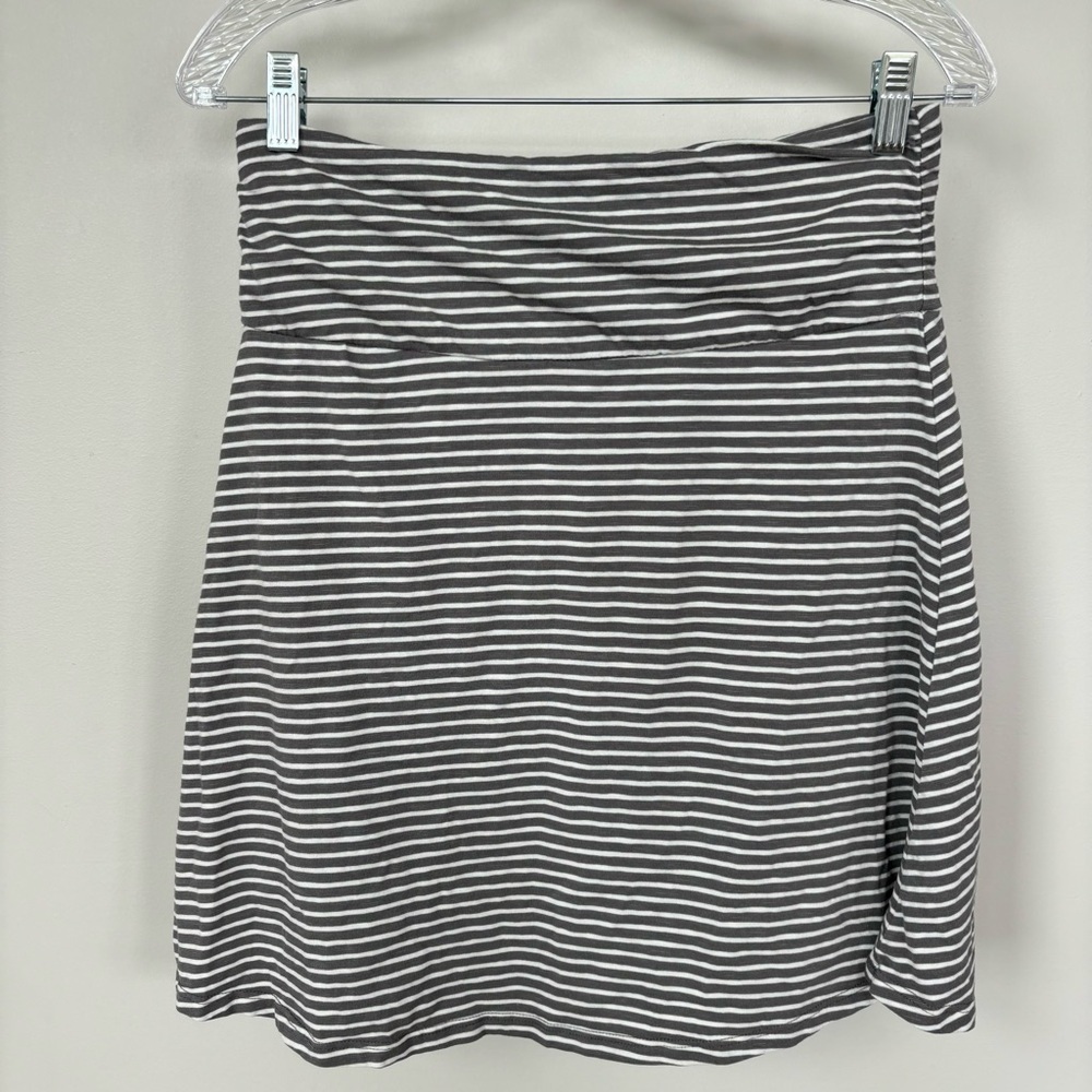 Toad&Co Gray & White striped Skirt‎ Size S